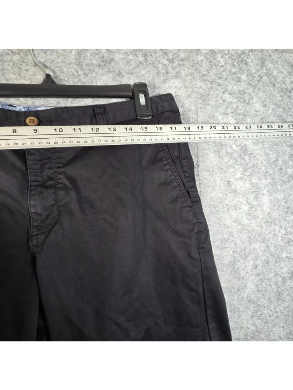 Tommy Bahama Chino Shorts Black Flat Front Casual Classic Fit 36
